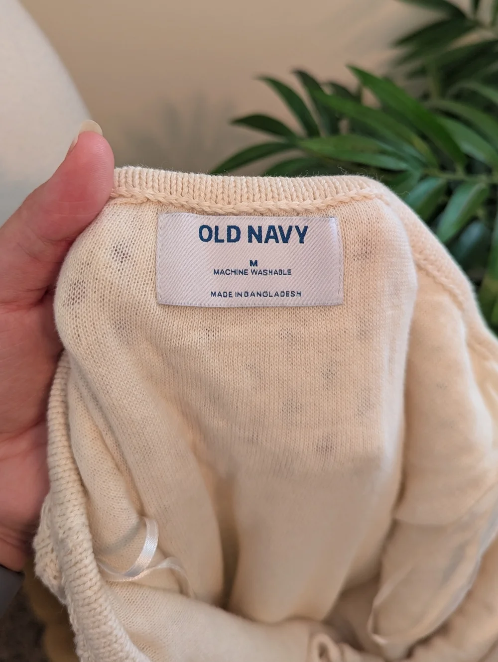 Old Navy Boho Cream Knit Crochet Halter Mini Dress Medium - Picture 11 of 12